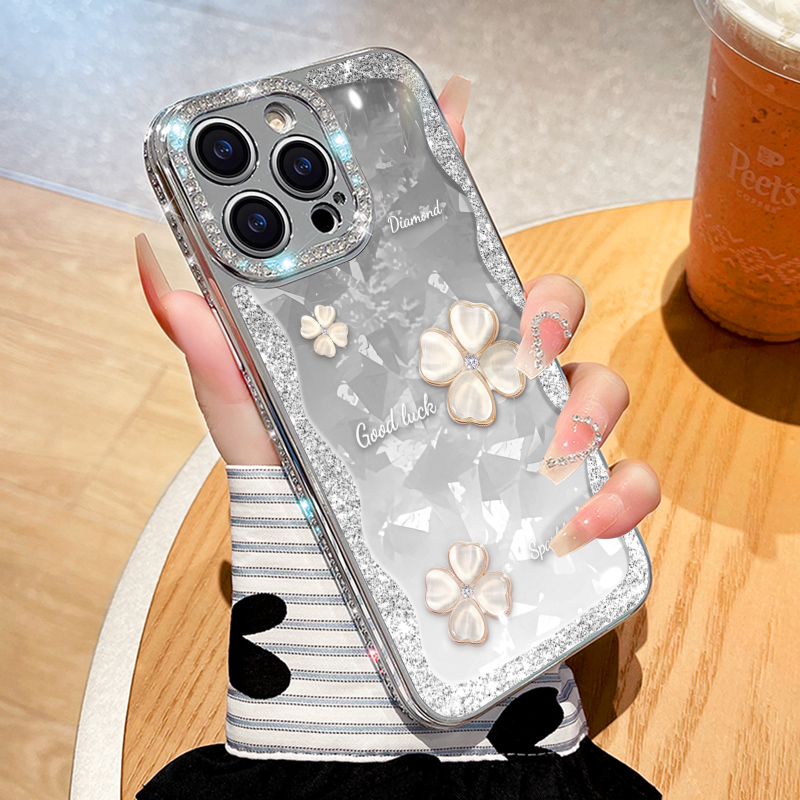 轻奢闪钻四叶草网红女款手机壳