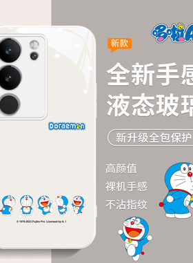 【哆啦A梦正版】vivos19pro手机壳s20新款s18简约s17pro卡通s30promini男女款防摔s50白色玻璃套20pro叮当猫