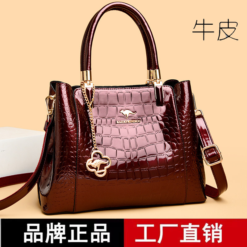 品牌专柜正品真皮牛皮手提包2025新款时尚百搭单肩斜挎托特妈妈包