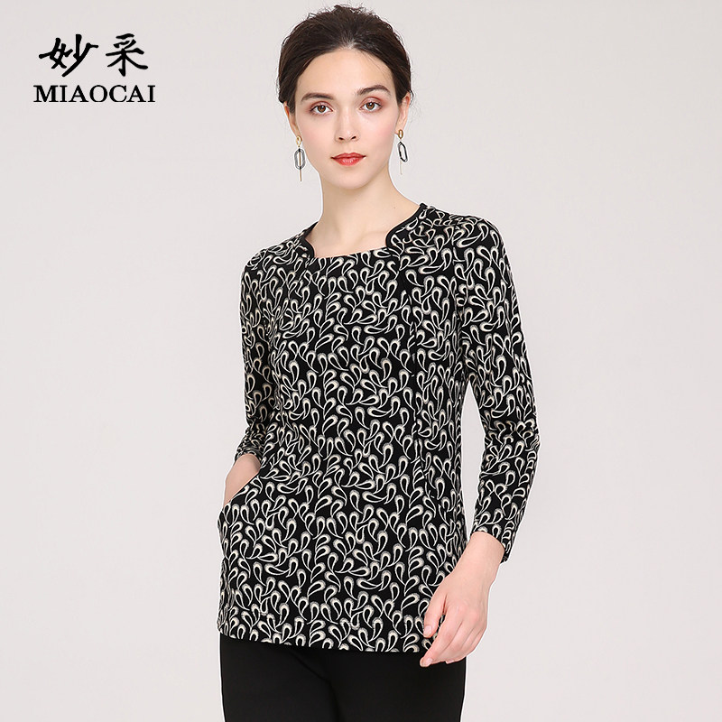 妙采春秋新款中老年减龄打底衫50岁妈妈装洋气套头上衣【清仓】 - 妙采品牌outlets店出品