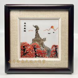 实体店经营 广绣粤绣广州特色礼品 广府文化手工刺绣挂件五羊摆件