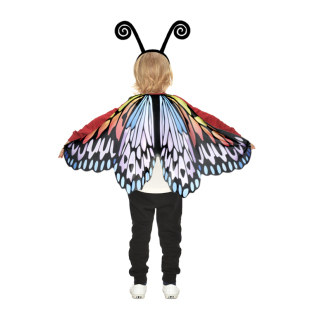 女童蝴蝶翅膀披肩面道具发箍触角蓬裙彩虹仙子表演服饰套装万圣节