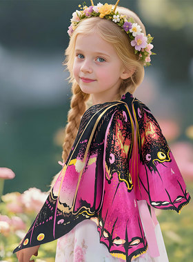 儿童蝴蝶翅膀粉色紫色蓝色 男童女宝童话剧 幼儿园舞台表演服万圣