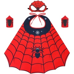 蜘蛛侠披风面具幼儿园运动会女童男孩红色服装表演服儿童礼物道具
