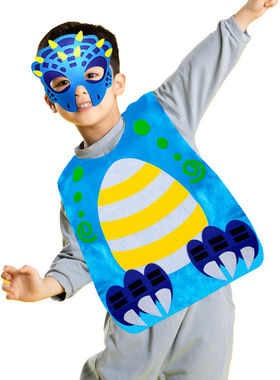 儿童霸王龙演出服小恐龙舞台剧面具万圣节cos蓝色幼儿园活动道具