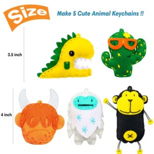 儿童diy创意挂件钥匙扣不织布玩具手工制作缝缝乐幼儿园玩偶材料
