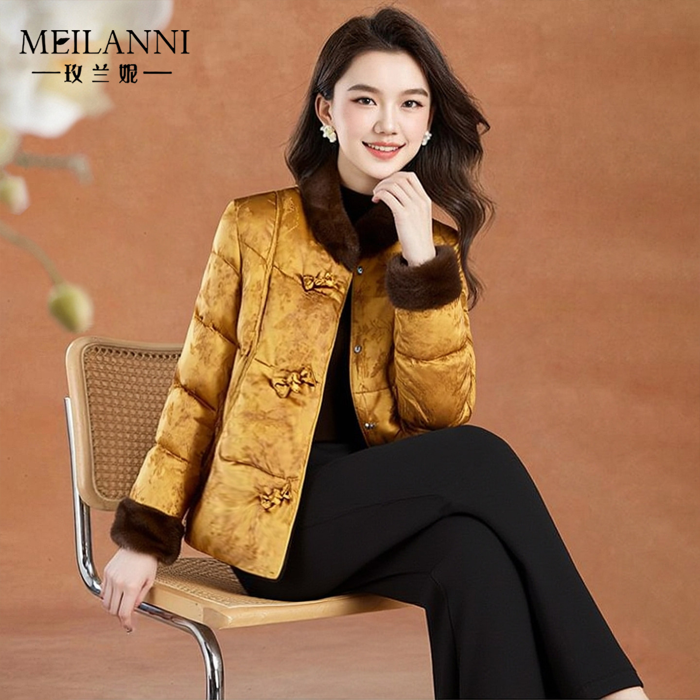 新中式中国风棉服女冬爆款加棉加厚高端品牌洋气年轻妈妈棉袄外套