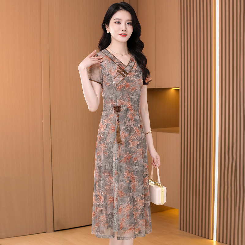 十三行爆款连衣裙女装夏2026新款高端奢华妈妈新中式改良旗袍裙子