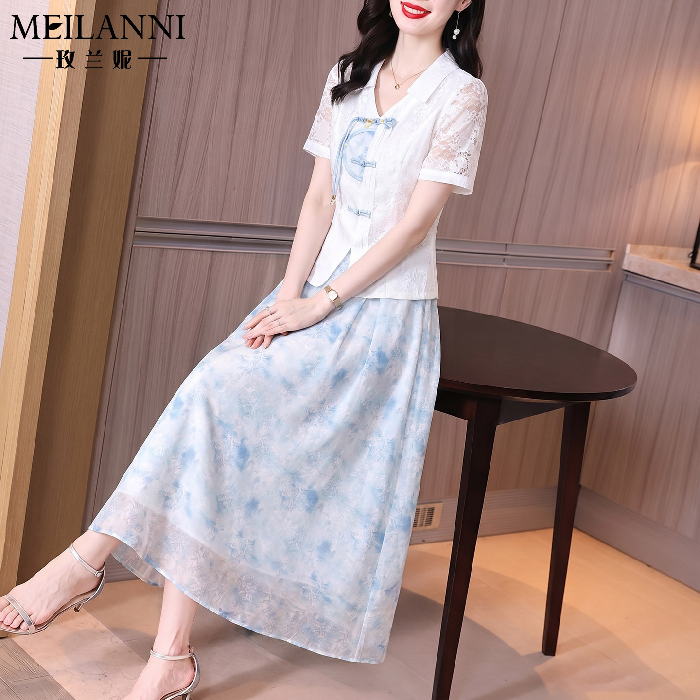 十三行棉麻连衣裙女夏妈妈高端