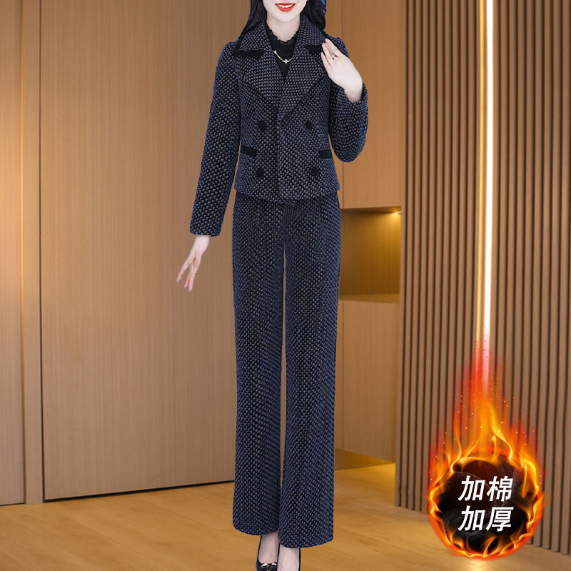 小香风两件套装2026新款女装春秋冬爆款洋气轻奢高级感夹棉贵夫人