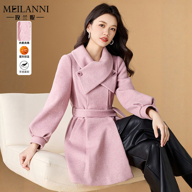 中长款棉衣棉服加厚毛呢外套高端