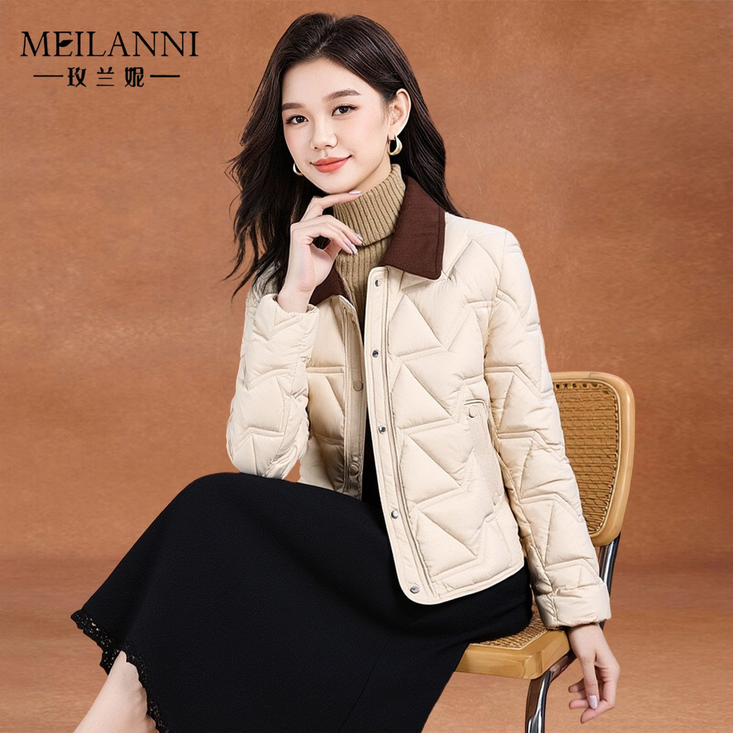 菱格小香风棉服女款2026新款冬季品牌洋气轻薄小棉袄短款夹棉外套