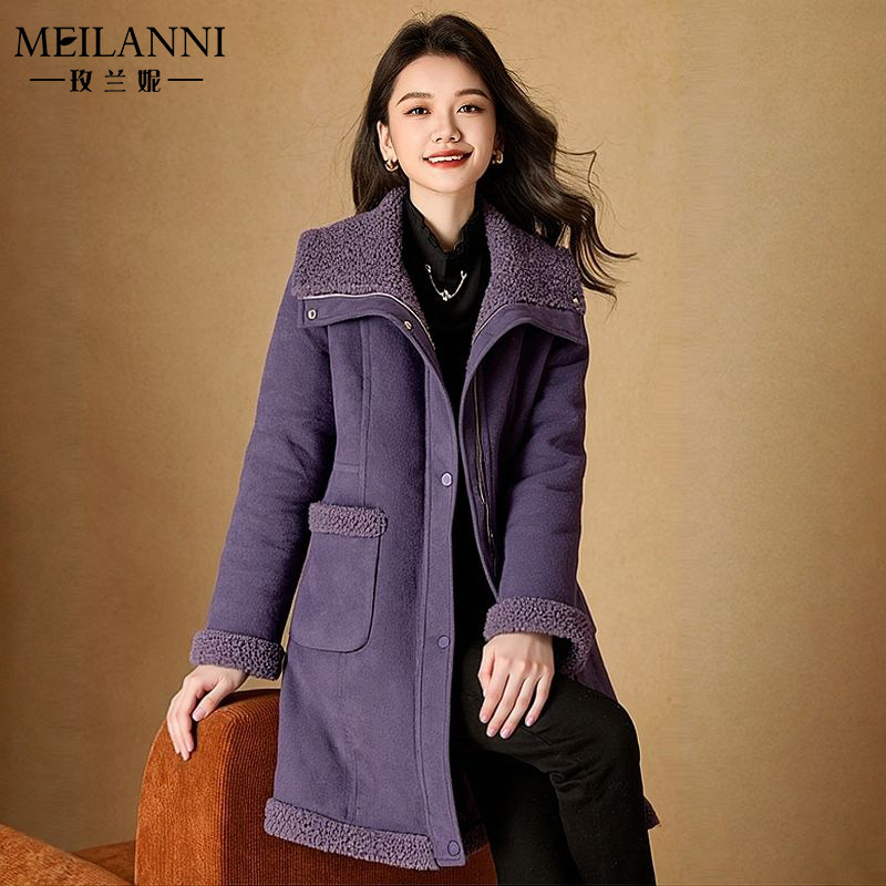 加绒加厚皮毛一体海宁皮草女秋冬