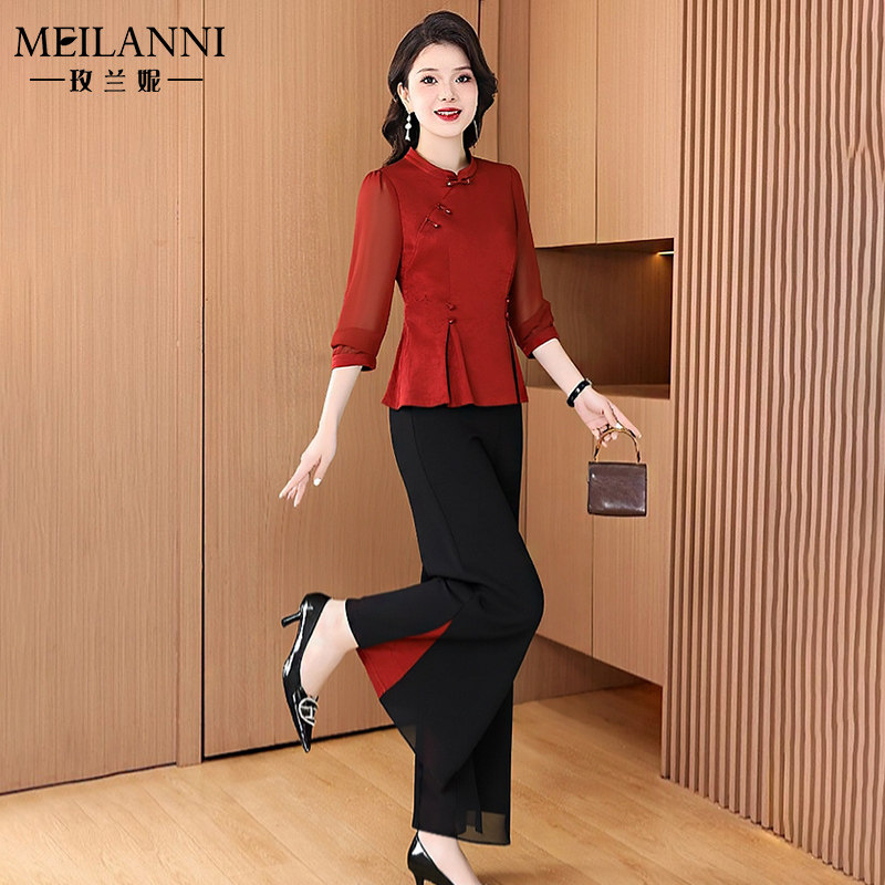 喜婆婆婚宴妈妈礼服套装女秋2025