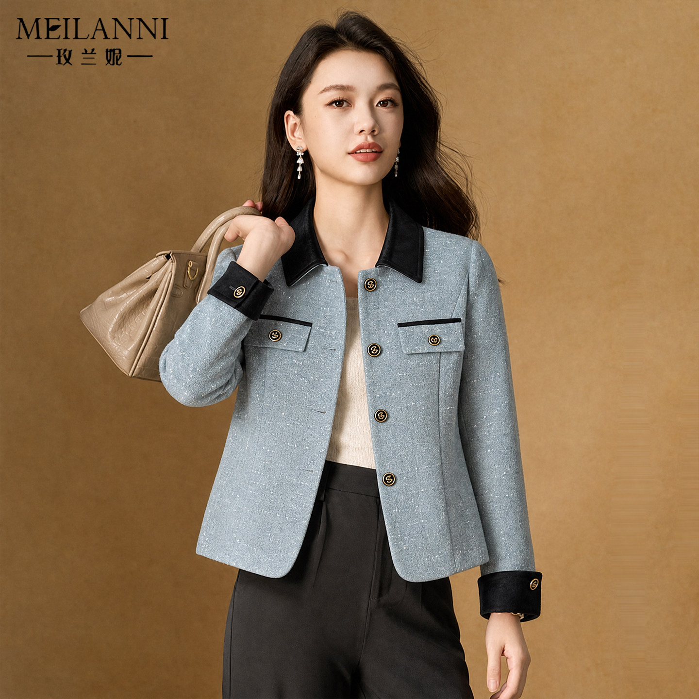 杭州小香风短款西装外套女春秋