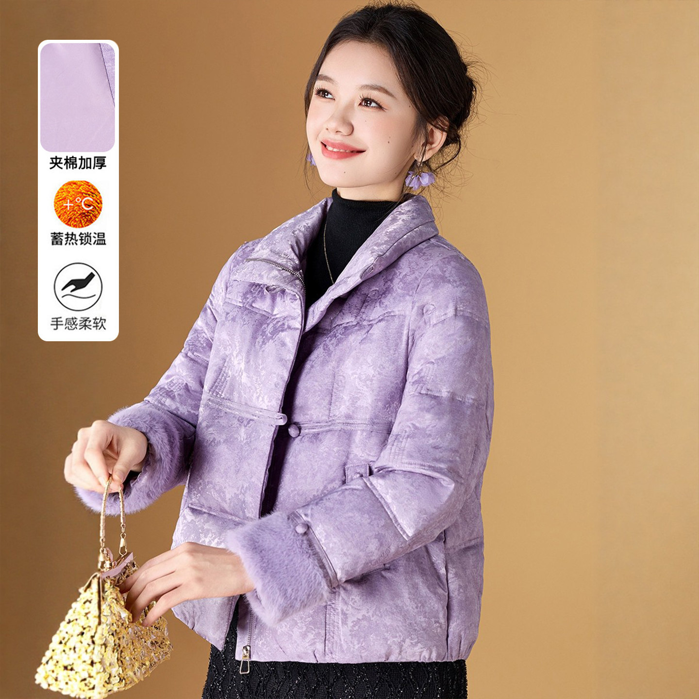 新中式国风妈妈冬装棉服高端品牌