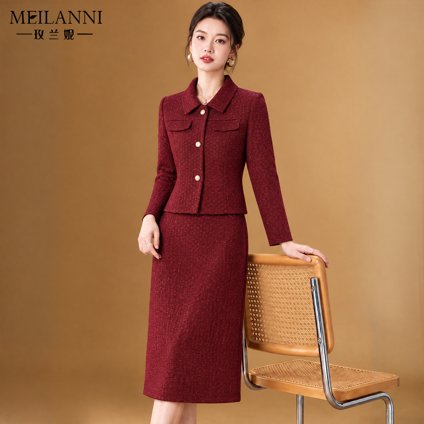 小香风西装连衣裙贵妇人品牌礼服
