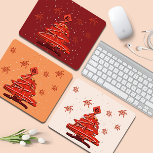鼠标垫红色圣诞树2025电脑护腕垫女生办公室桌面垫学生专用键盘垫