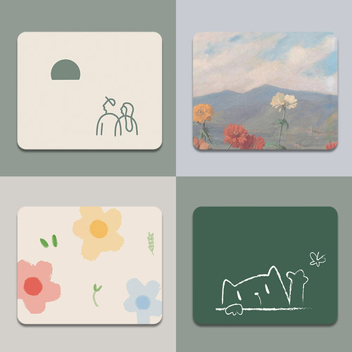 小清新方形女生电脑桌家用鼠标垫