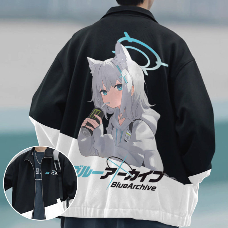 秋冬夹克男士设计感小众外套蔚蓝周边碧蓝档案卡通二次元大码茄克