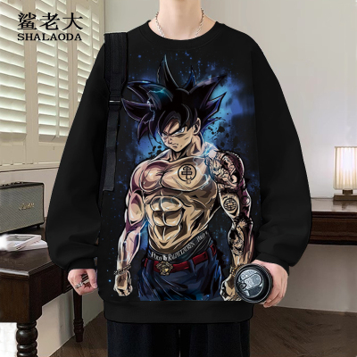 青少年圆领卫衣男生七龙珠卡通印花上衣外套秋冬新款大码加绒加厚