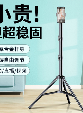 碳素钢】手机支架直播三脚架补光灯拍摄线上考研复试专用神器拍照视频通用桌面2024新款落地式支撑架子