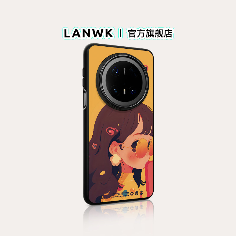 「你找我吗」LANWK适用华为mate80promax/70air手机壳高级新款情侣pura80/70可爱玻璃60pro+女礼物保护外壳