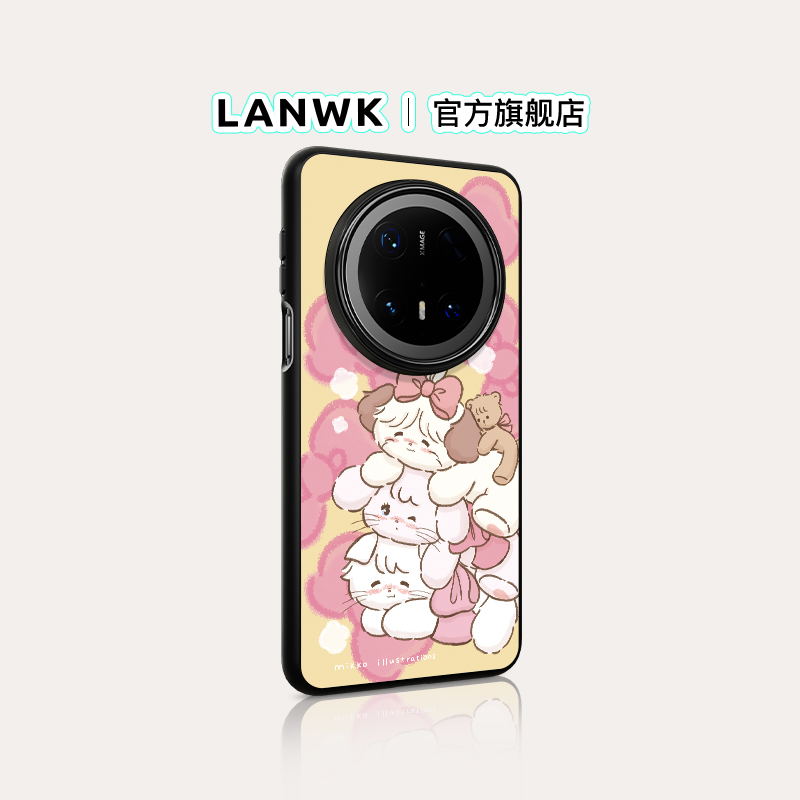 MIKKO x LANWK联名款 适用华为Mate70pro手机壳女新款mate60高级感外壳pura70pro可爱卡通创意防摔磁吸保护套