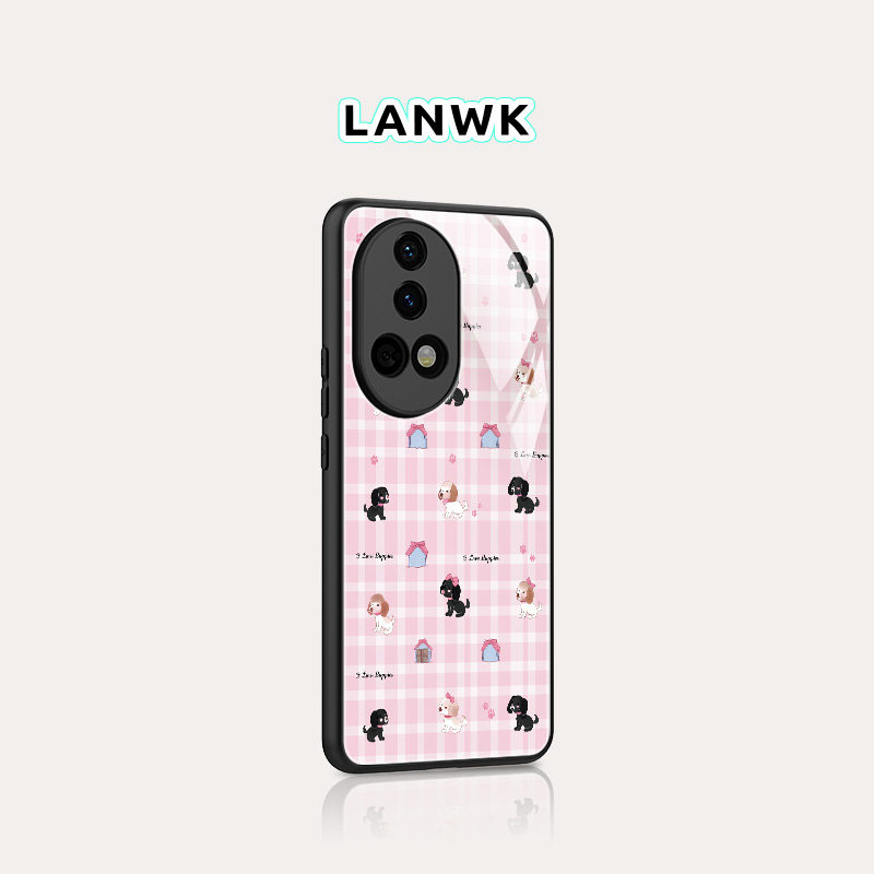 【花布小狗】LANWK适用华为nova13/12pro手机壳新款卡通女高级nova15/14玻璃ultra超薄防摔可爱镜头全包专用