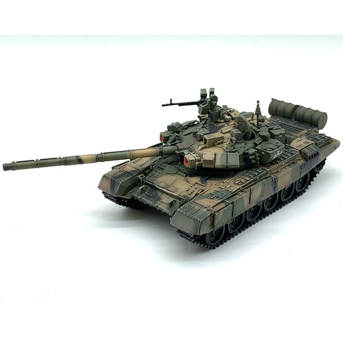 俄T-90主战坦克模型附紫光灯