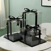 网红全透明生日蛋糕加高礼盒4寸6寸8寸10寸12单层双层三层包装 盒