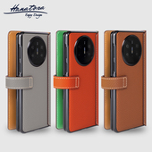 女款 X5手机套插卡全包防摔商务高档奢华男款 高级 真皮翻盖皮套MateX6 HANATORA花虎适用华为MateX7手机壳新款