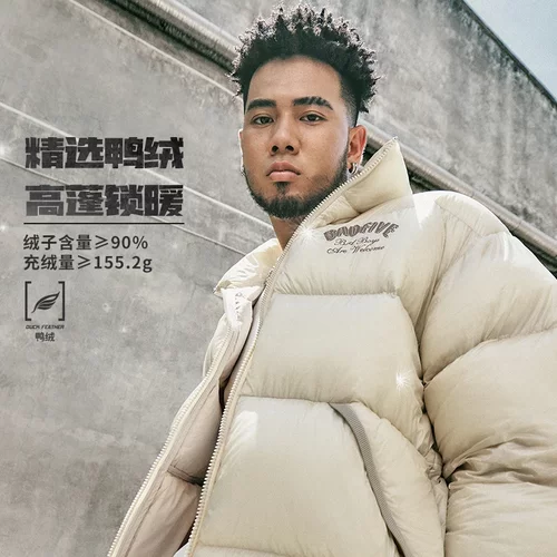 李宁保暖立领短款男款反伍羽绒服