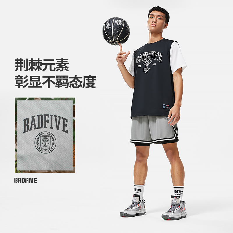 李宁男款短裤透气宽松运动裤舒适