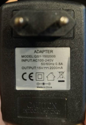 适用QSY-1502000音响电源适配器充电器15V2000mA音箱充电线