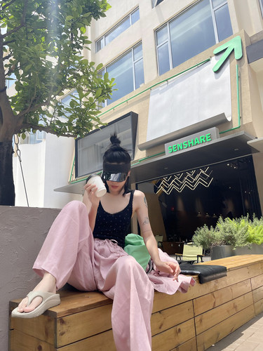 轻熟小碎花吊带v领短袖