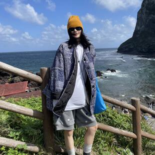 古祖祖 原创复古民族风腰果花两面穿百搭棉袄棉服厚外套女秋冬