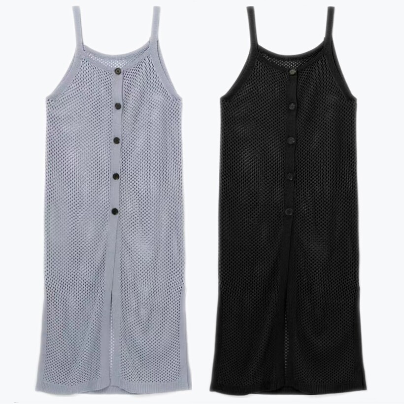 GRL时髦设计款针织马甲吊带镂空春秋薄外套开衫日本原单女装