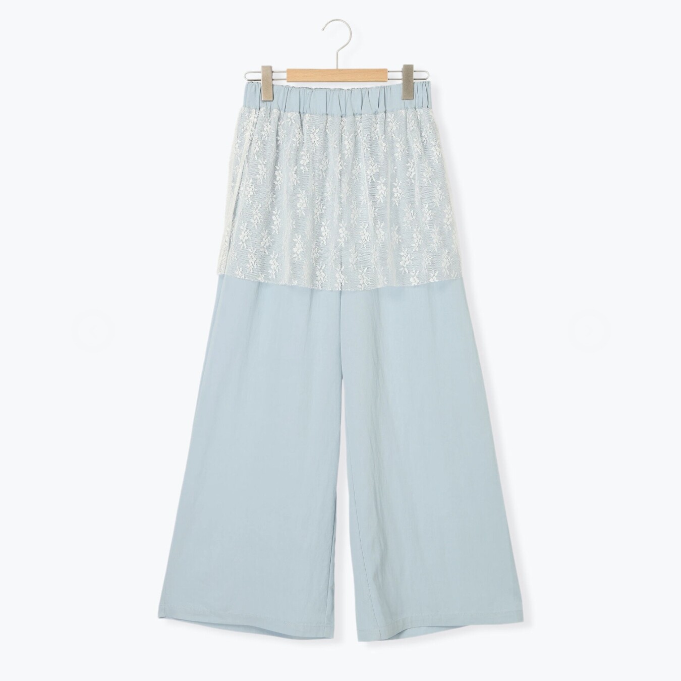 SM2松紧腰围蕾丝花边装饰百搭阔腿长裤防蚊裤日系女装