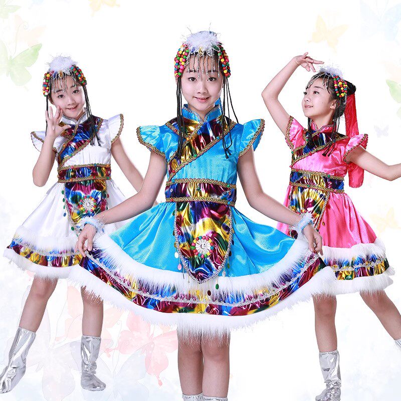 女民族藏族蒙古族舞蹈演出表演服