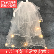 New wedding headdress short Bridesmaid Korean simple headdress headdress super fairy net red photo