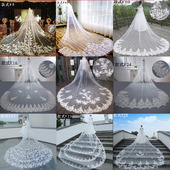 水晶相恋新款 新娘拖尾韩式 头纱超长头纱婚纱头纱软纱结婚加宽头纱