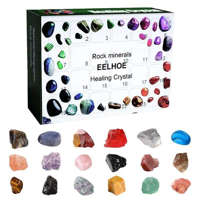 Rocks Christmas Advent Calendar 24 Days Countdown Minerals H
