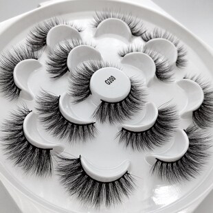 7 Pairs Mink Hair False Eyelashes Thick Wispy Fluffy Lashes