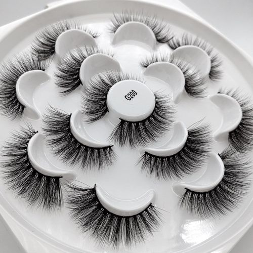 7 Pairs Mink Hair False Eyelashes Thick Wispy Fluffy Lashes