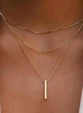 欧美多层叠戴项链 multi-layer necklace layered clavicle chain