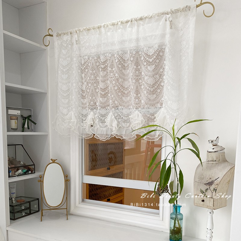蕾丝门帘马小萌网纱装饰遮丑