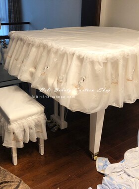 马小萌原创纯白天鹅夹棉加厚双层蕾丝纱三角琴琴罩 可定制