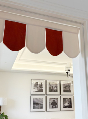 屋沿款撞色儿童房门头帘装饰帘头免打孔粘贴可定制尺寸双色可选