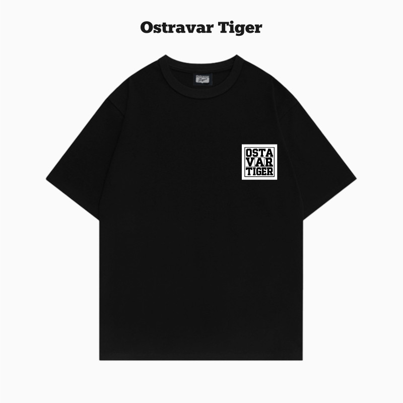 Ostravar Tiger潮牌ins美式纯色字母男女款半袖宽松短袖t恤情侣装